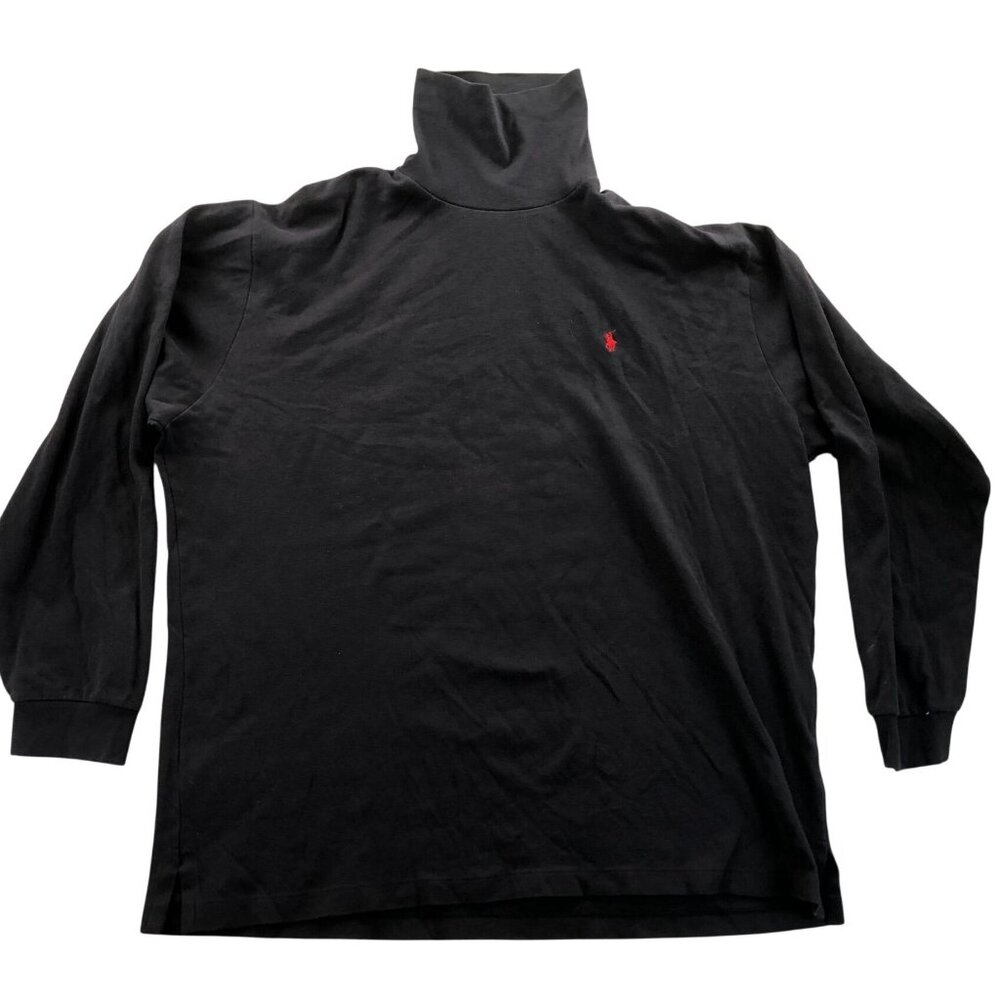 Polo Ralph Lauren Mens Turtkeneck Shirt XXL Black Long Sleeve Lightweight Casual
